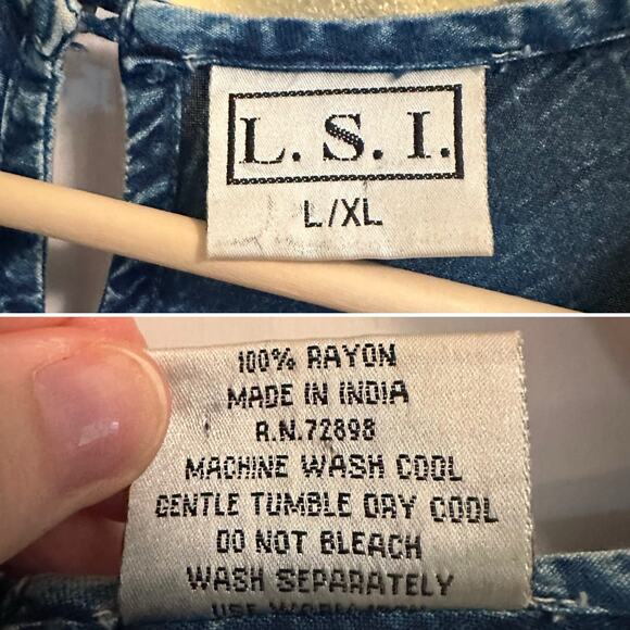 L.S.I.Boutique Brand Embroidered Rayon V Neck Sleeveless Top Rayon Western NWOT - Picture 5 of 5